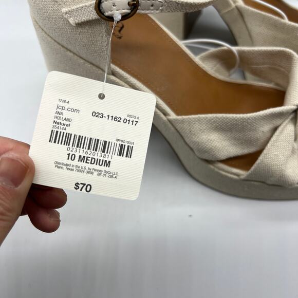 a.n.a Womens Holland Heeled Sandals Cream Natural Platform Size 10M - Picture 4 of 16